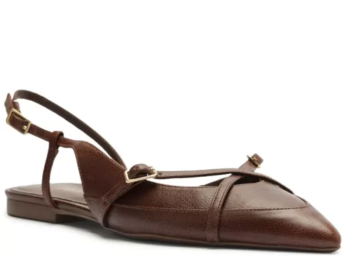 SAPATILHA MARROM COURO SLINGBACK NEW AMELIA - Image 4