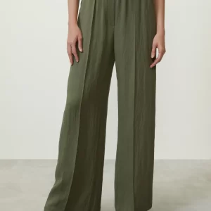 CALÇA RETA ESLÁSTICO NA CINTURA VERDE