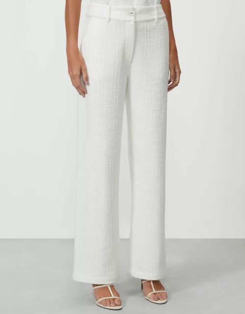 CALÇA RETA TWEED - OFF WHITE