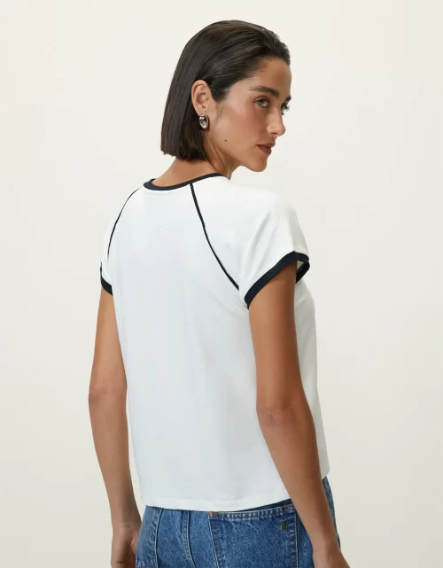T-SHIRT RAGLAN VIVOS - OFF WHITE - Image 2