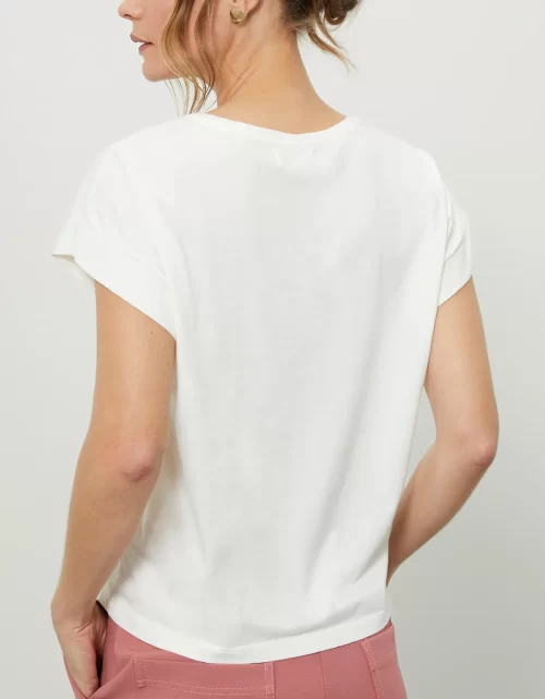 T-SHIRT CASHMERE VAZADO OFF WHITE - Image 2