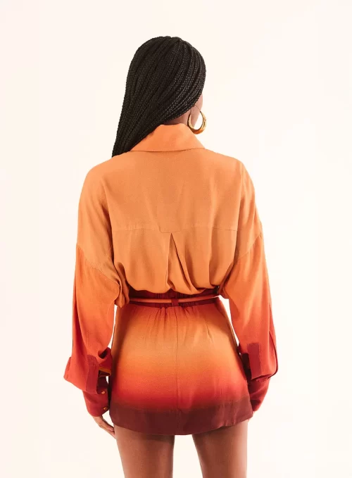 Short Saia Com Cinto Estampa Ombré - Image 2