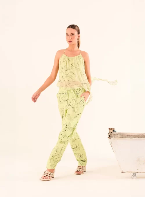 Blusa Evasê Estampa Floral Com Alças - Image 2