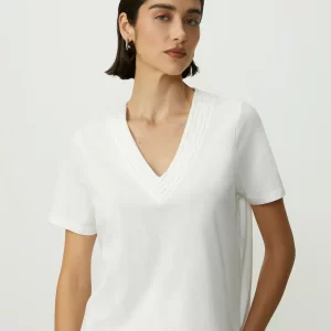 T-SHIRT DETALHE DECOTE - OFF WHITE