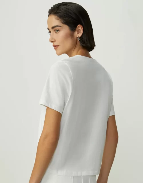 T-SHIRT DETALHE DECOTE - OFF WHITE - Image 2