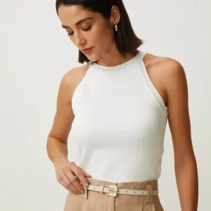Blusa tricot cava americana off white