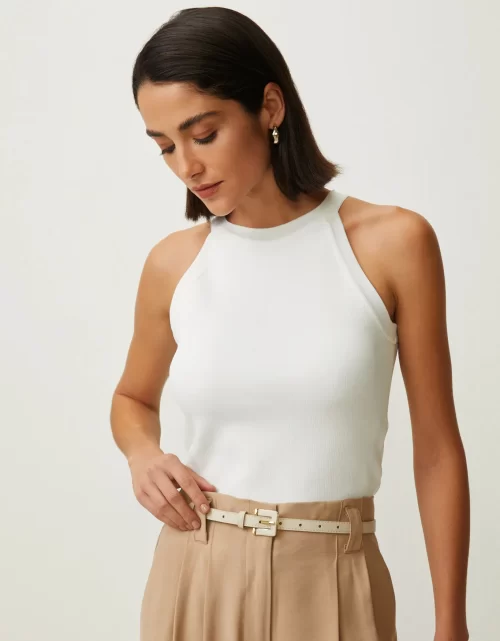 Blusa tricot cava americana off white