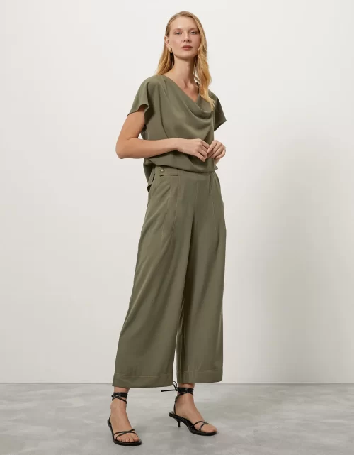 CALÇA PANTACOURT BOTÃO LATERAL - MUSGO