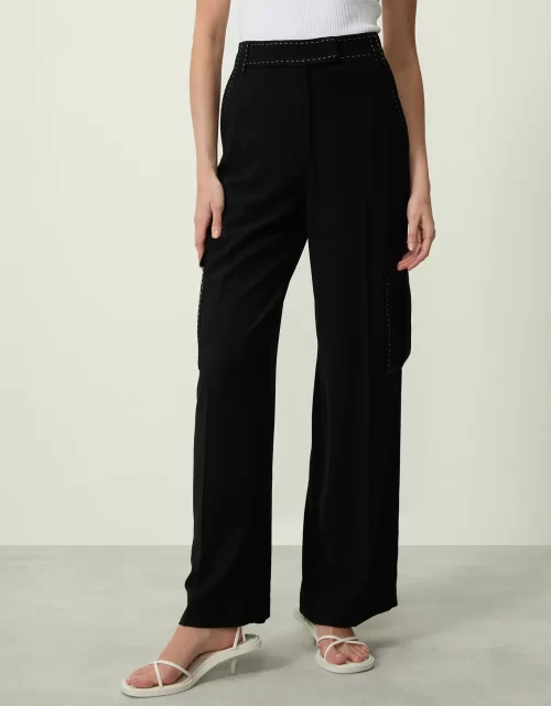 CALÇA CARGO COM CONTRASTE - PRETO