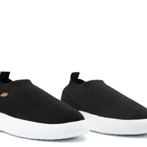 Tênis Slip On Preto Sola Alta Knit