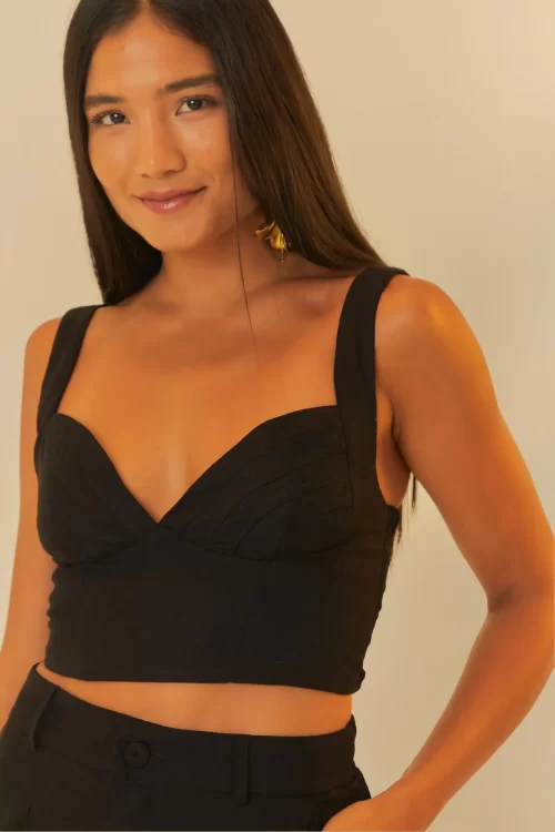 BLUSA CROPPED PREGAS - PRETO - Image 3