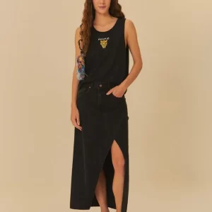 Saia Longa Fenda Black Jeans