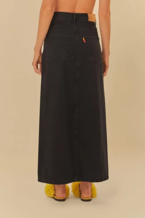 Saia Longa Fenda Black Jeans - Imagem 2