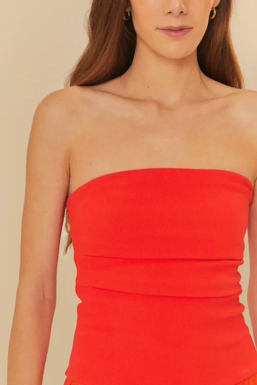 TOP RETO SEM ALÇA - VERMELHO - Image 2