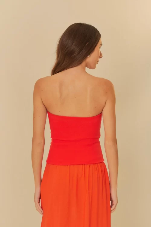TOP RETO SEM ALÇA - VERMELHO - Image 3