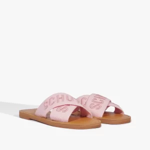 Rasteira X Couro Rosa