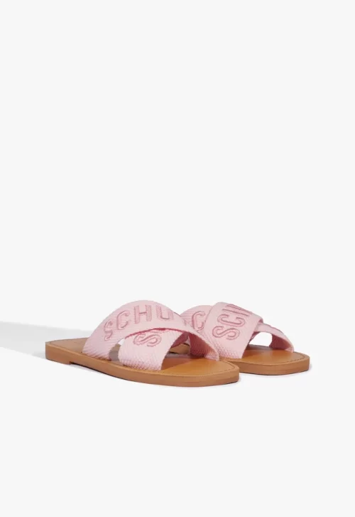 Rasteira X Couro Rosa