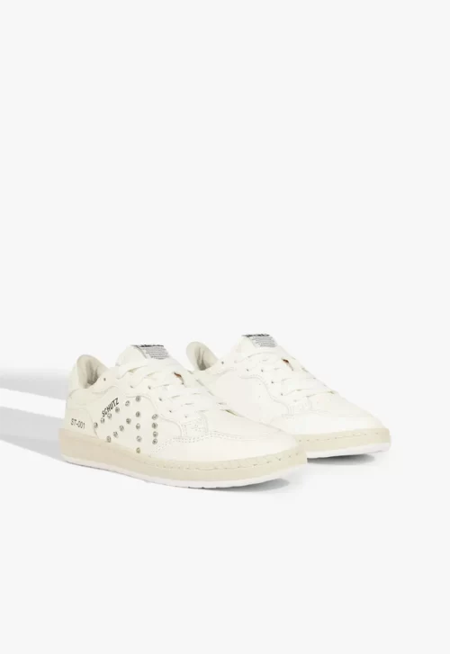 Tênis ST 001 Couro Branco Cristais