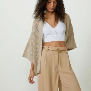 Kimono tricot dourado