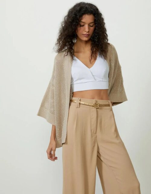 Kimono tricot dourado