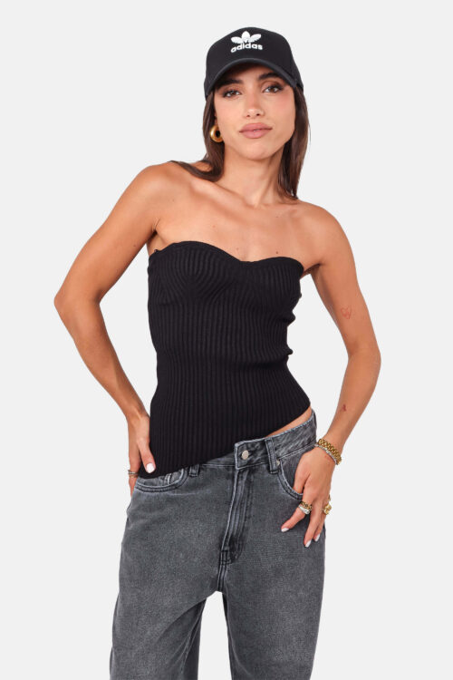 Blusa Assimétrica Tricô - preto