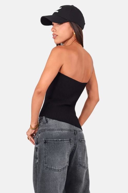 Blusa Assimétrica Tricô - preto - Image 2