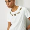 T-shirt bordada listras
