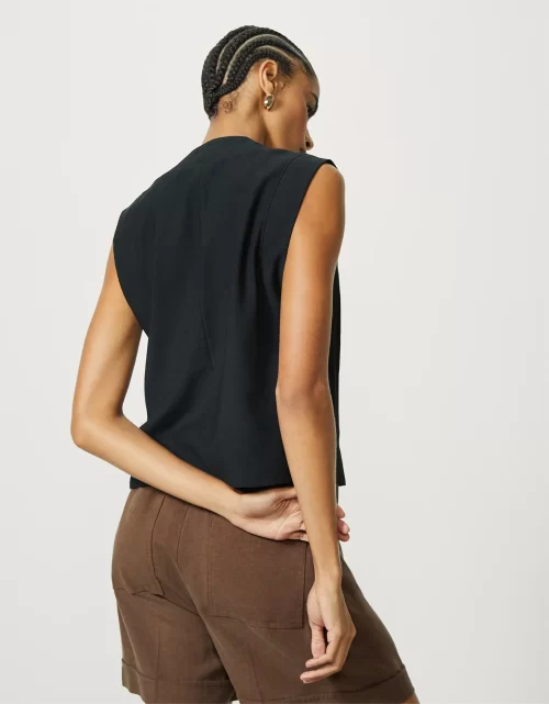 Blusa Reta Decote V - Preto - Image 3