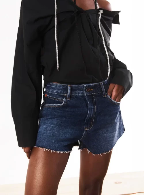 Short Jeans Denim Comfy Barra A Fio - Image 3