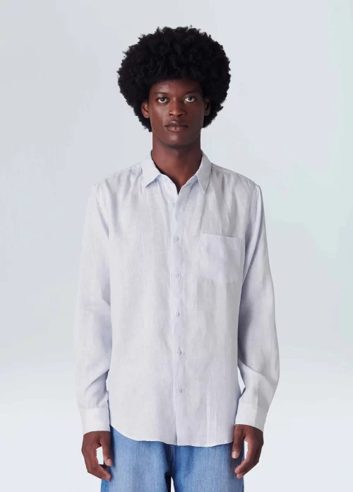 Camisa classic linen - azul claro
