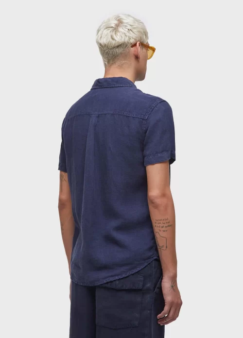 Camisa classic linen - azul marinho - Image 4