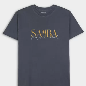 T-shirt stone samba serifado - azul marinho