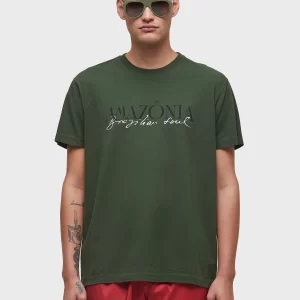 T-shirt vintage amazonia serifado - verde