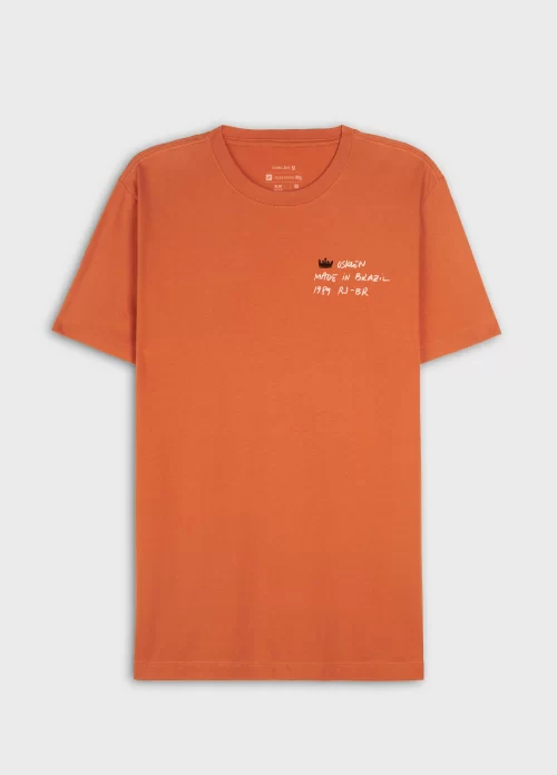 T-shirt vintage little text - laranja