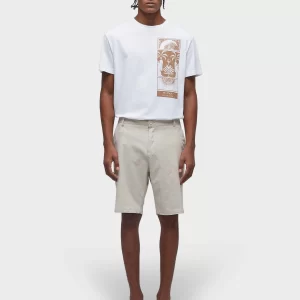Bermuda alfaiataria basic linen  - off white