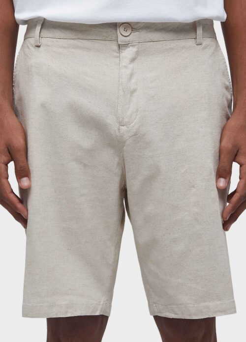 Bermuda alfaiataria basic linen  - off white - Image 3