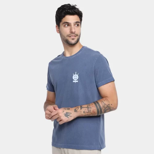 T-shirt stone tridente oceans - azul marinho