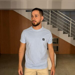 T-shirt stone tridente mini - azul claro