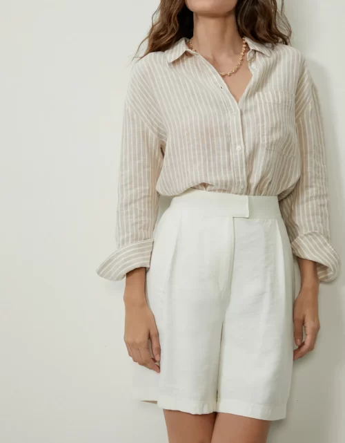 Bermuda Alfaiatada Cintura Alta - off white