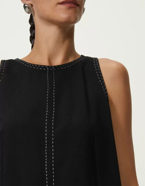 Blusa Costura Com Contraste - preto - Image 3