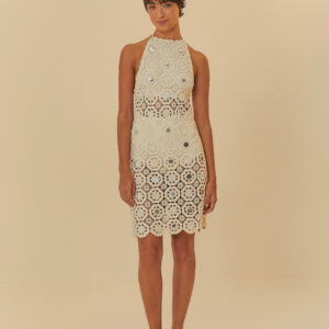 VESTIDO CURTO ARTESANAL ESPELHADO