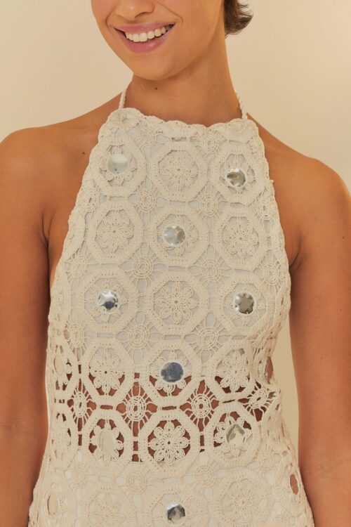 VESTIDO CURTO ARTESANAL ESPELHADO - Image 2