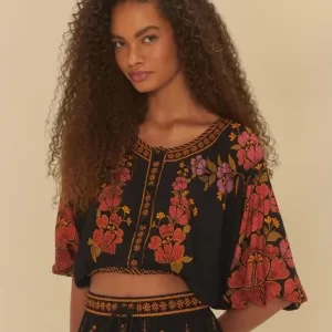 Blusa Cropped Estampada Madalena