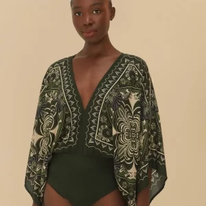 Body Lenço Estampado Onça Mística