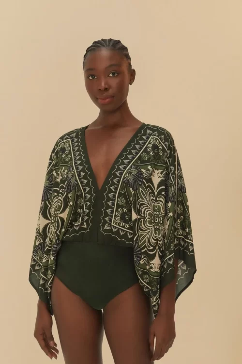 Body Lenço Estampado Onça Mística