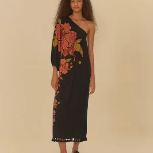 Vestido Um Ombro Só Estampado Madalena