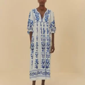 Vestido Manga Longa Estampado Antônia