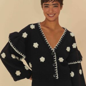 SUETER CURTO TRICOT ARTESANAL FLOR