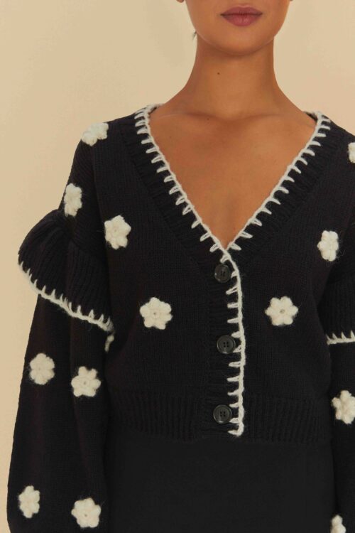 SUETER CURTO TRICOT ARTESANAL FLOR - Image 2
