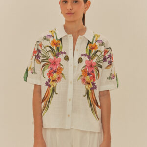 CAMISA LENCO PASSARO EM FLOR